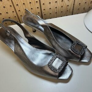 J.Renee Madelina Slingback Heels with Embellished Buckle